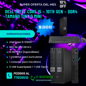 CPU- INTEL CORE I5 10TH GEN DDR4 TAMAÑO TINY